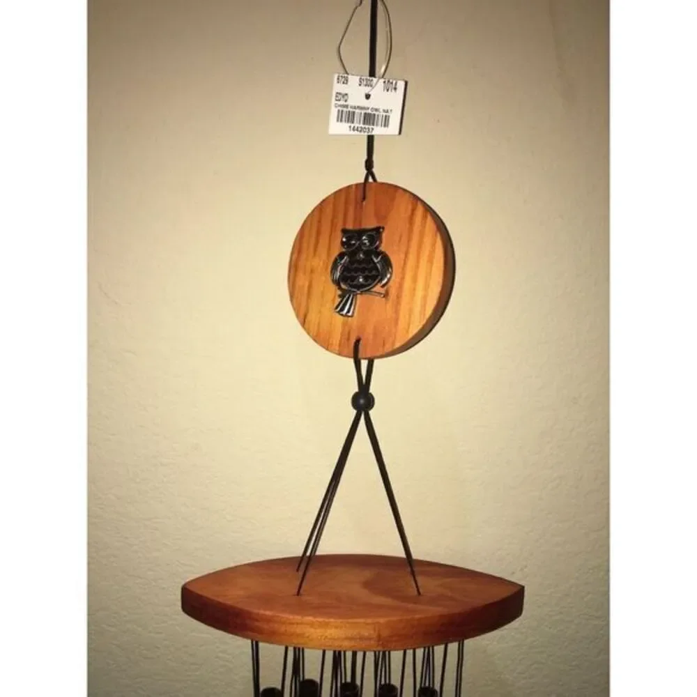 wind‎ chime harmony owl Wood Metal